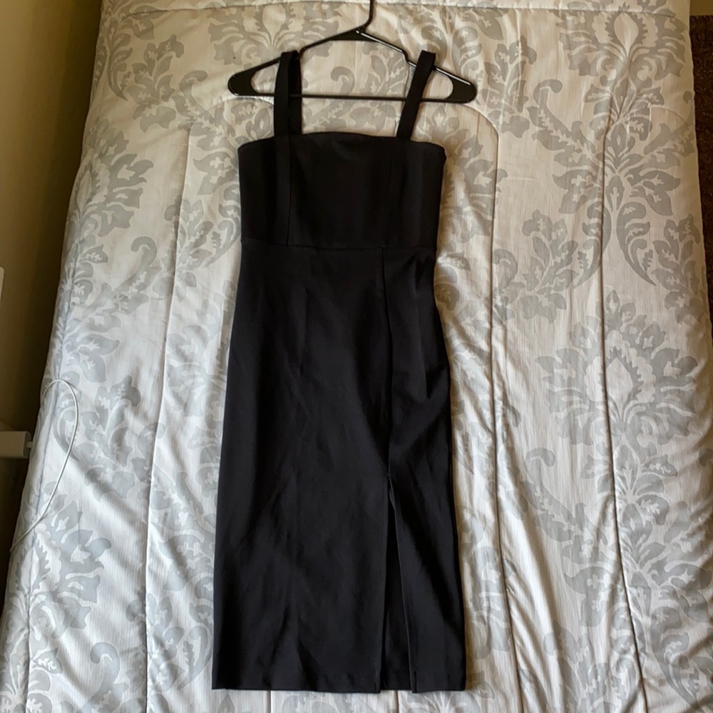 Side Split Black Dress